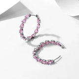 Water Droplet CZ Earrings S925 Silver Inside/Outside Circles Zircon Inlay