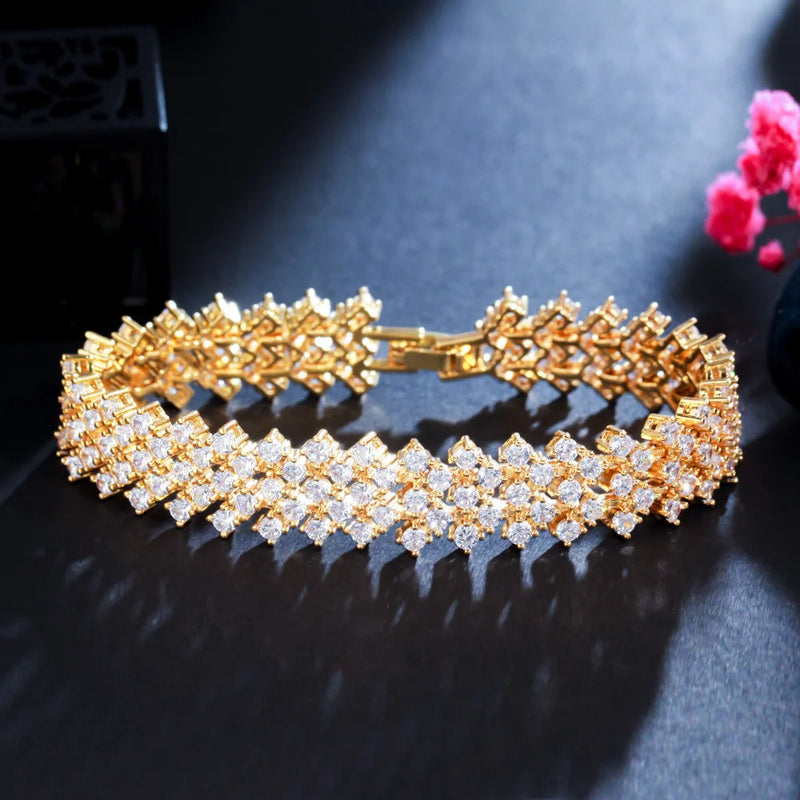 Elegant CZ Round Tennis Bracelet for Women