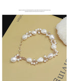 Natural Baroque Pearls Strand Bracelet Women Gift Adjustable Charm Bracelet