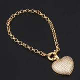Colorful CZ Heart Pendant Charm Bracelet for Women