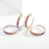 Rainbow Zircon C Type Earrings for Women
