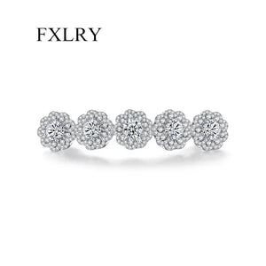 Zircon Flower Hair Clips Bridal Wedding Jewelry