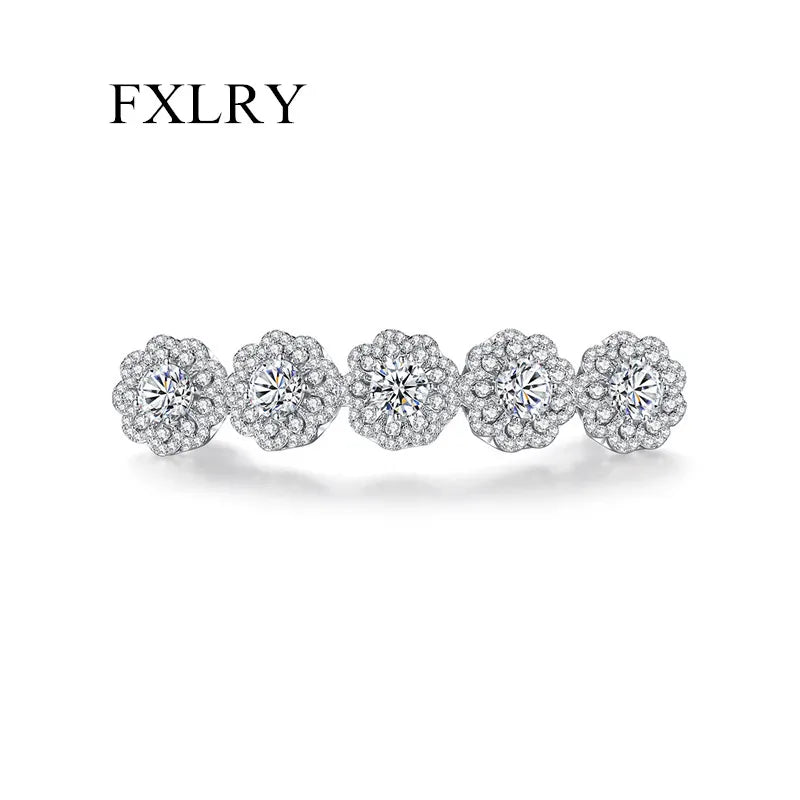 Zircon Flower Hair Clips Bridal Wedding Jewelry