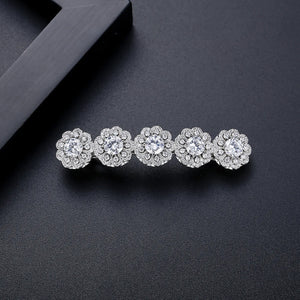 Zircon Flower Hair Clips Bridal Wedding Jewelry
