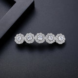 Zircon Flower Hair Clips Bridal Wedding Jewelry