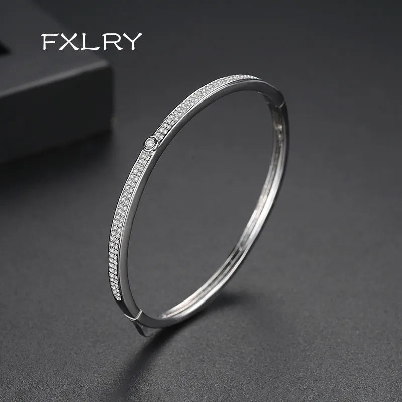 Double row pav? zircon ladies bracelet Two Colors Optional