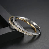 Double row pav? zircon ladies bracelet Two Colors Optional