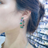 Olive Leaf Earrings with Zircon for Women