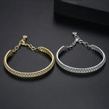 White/Gold Zircon Hollow Out Net Surface Bracelet for Wedding