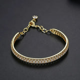 White/Gold Zircon Hollow Out Net Surface Bracelet for Wedding