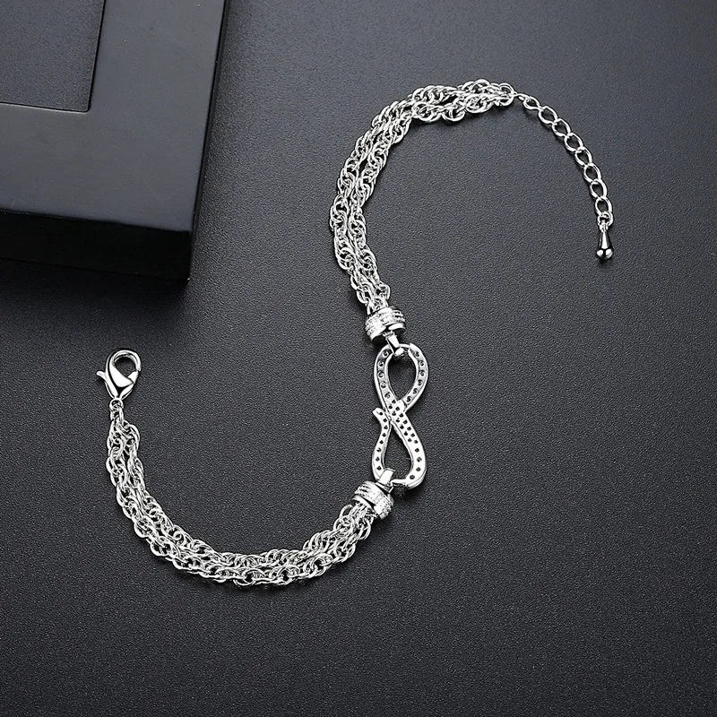 CZ Geometric 8-Word Bracelet for Girls