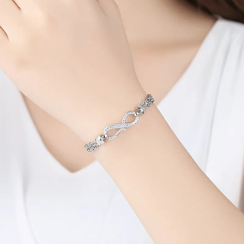 CZ Geometric 8-Word Bracelet for Girls