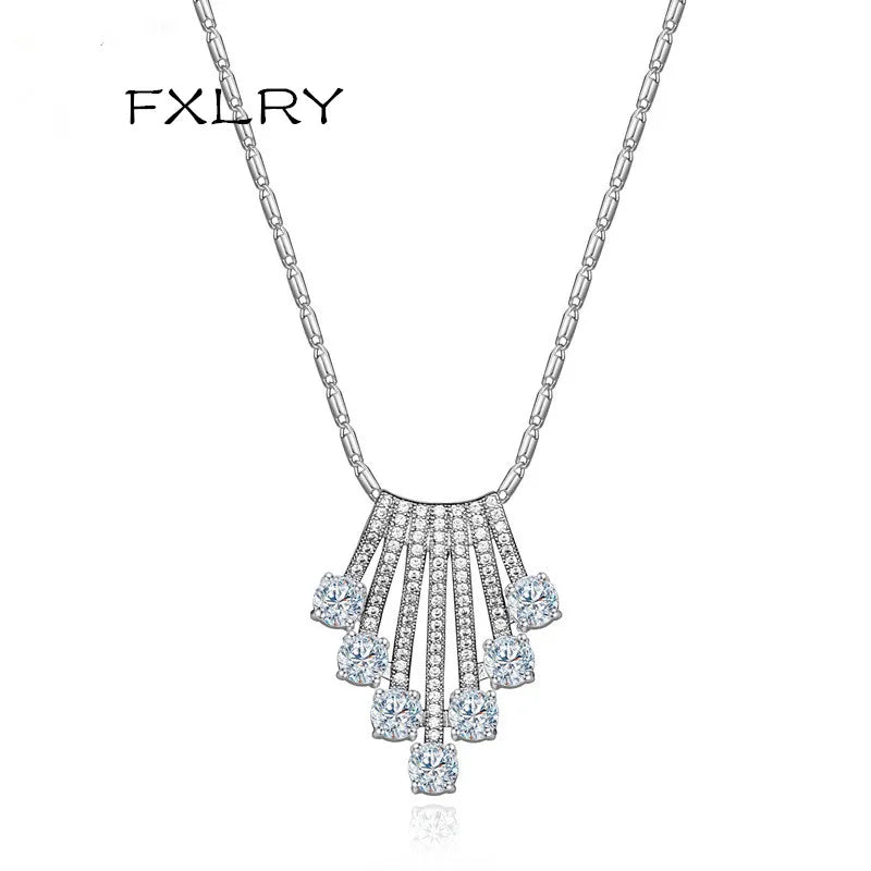 CZ Tassel Flowers Pendant Necklace