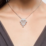 CZ Tassel Flowers Pendant Necklace