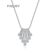 CZ Tassel Flowers Pendant Necklace