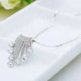 CZ Tassel Flowers Pendant Necklace