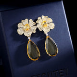 Zircon Drop Earrings for Women Wedding Bridal Jewelry