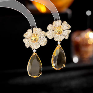 Zircon Drop Earrings for Women Wedding Bridal Jewelry