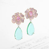 Zircon Drop Earrings for Women Wedding Bridal Jewelry