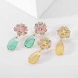 Zircon Drop Earrings for Women Wedding Bridal Jewelry