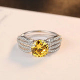 Women's Silver Micro Inlay Zircon Geometric Ring