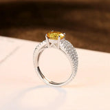 Women's Silver Micro Inlay Zircon Geometric Ring