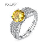 Women's Silver Micro Inlay Zircon Geometric Ring