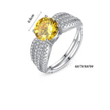 Women's Silver Micro Inlay Zircon Geometric Ring