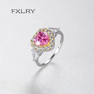 Pink Zircon Heart Shaped Engagement Ring