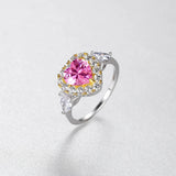 Pink Zircon Heart Shaped Engagement Ring