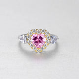 Pink Zircon Heart Shaped Engagement Ring