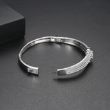 White/Gold Zircon Oval Bracelet for Women