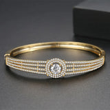 White/Gold Zircon Oval Bracelet for Women