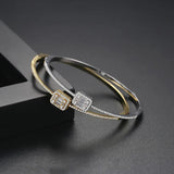 CZ &Gold Geometric Bracelet for Women