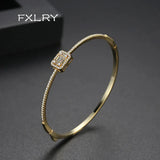CZ &Gold Geometric Bracelet for Women