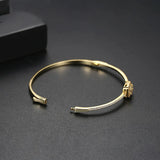 CZ &Gold Geometric Bracelet for Women