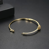 CZ &Gold Geometric Bracelet for Women
