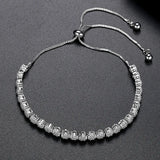 Colcor CZ Geometric Flowers Bracelet for Women Adjustable Bangles