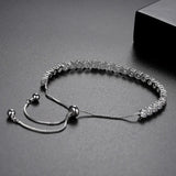 Colcor CZ Geometric Flowers Bracelet for Women Adjustable Bangles