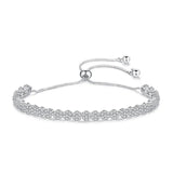 Colcor CZ Geometric Flowers Bracelet for Women Adjustable Bangles