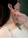 Bamboo Leaf Tassel Choker Necklace For Women