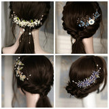 Freshwater Pearl Vintage Purple Flower Rattan Hairpin Side Clip