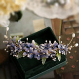 Freshwater Pearl Vintage Purple Flower Rattan Hairpin Side Clip