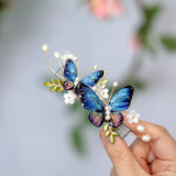 Vintage Butterfly Pearl Hair Clip