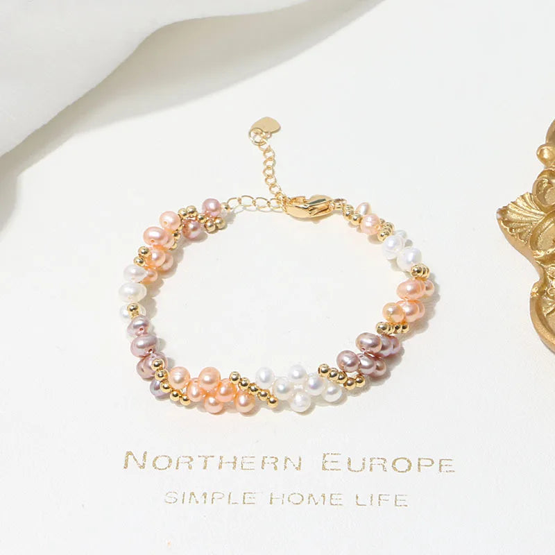 Natural Pearl Braided Bracelet for Women