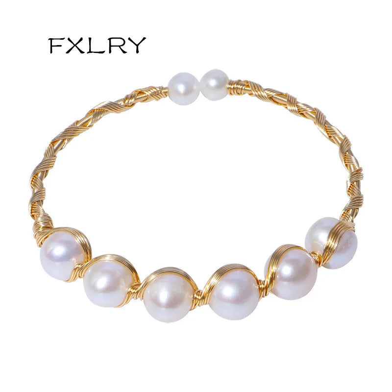 Pearl Open Bracelet Women's Jewelry Accessory