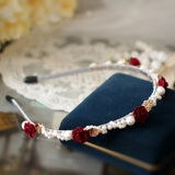 Pearl Mori Camellia Flowers Hair Band Press Hair Clip Headband