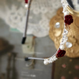 Pearl Mori Camellia Flowers Hair Band Press Hair Clip Headband