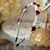 Pearl Mori Camellia Flowers Hair Band Press Hair Clip Headband