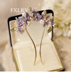 Ziyang Flower U-shaped Zanzi Hair Headdress Cheongsam Hairpin